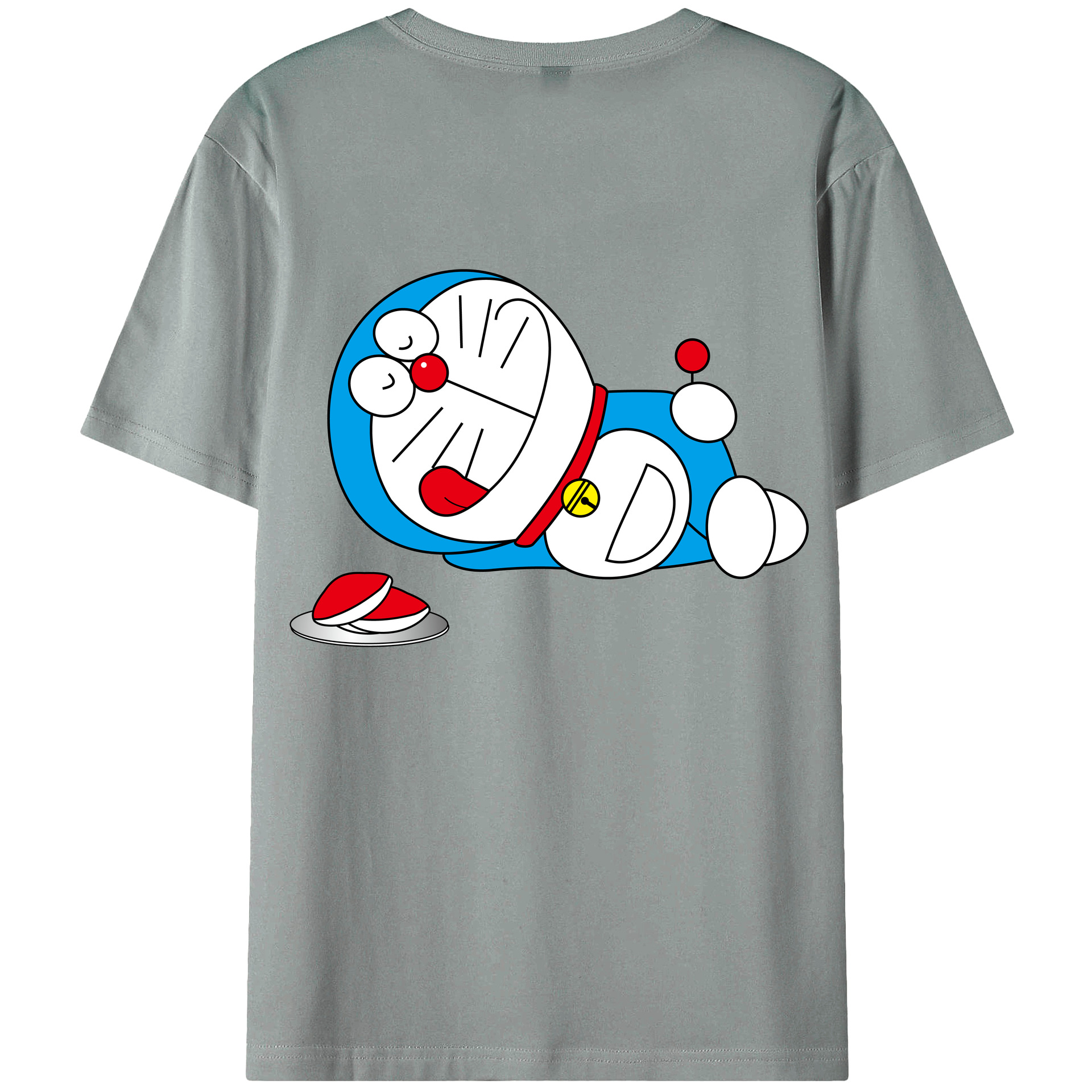 （画像用） ドラえもん Doraemon 綿100％ メンズ半袖Tシャツ（バックプリント） 通気性